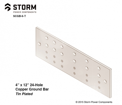.25" x 4" x 12" Tin Plated Copper Ground Bar with 24 Holes ...